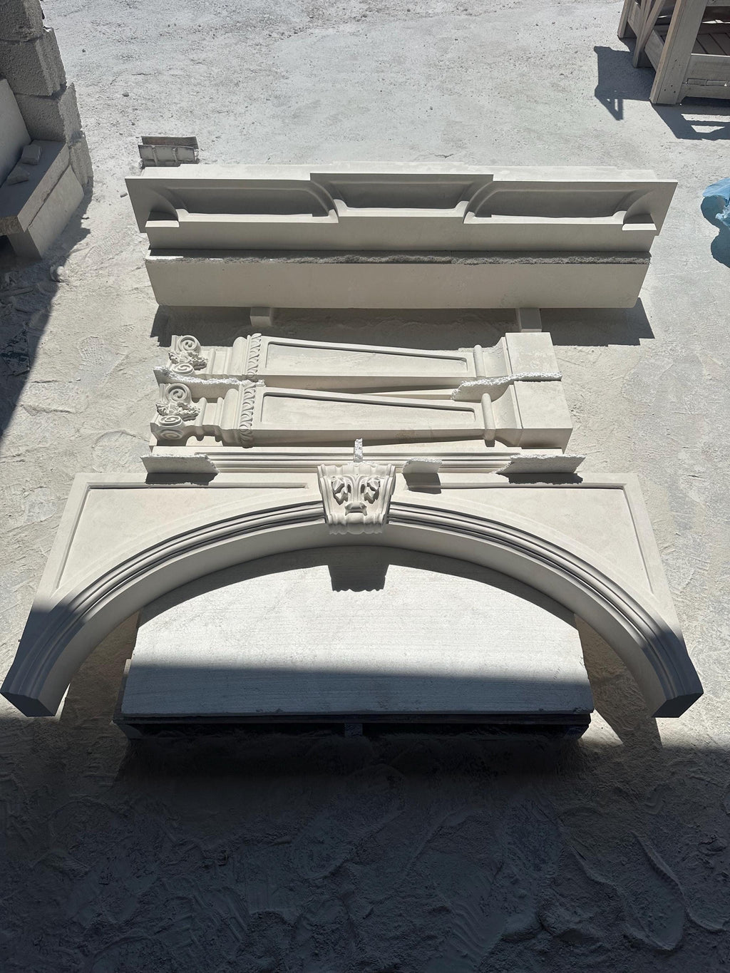 Handmade Limestone Fireplace Surround – French Style Carved Mantel – Customizable Natural Stone Architectural Piece
