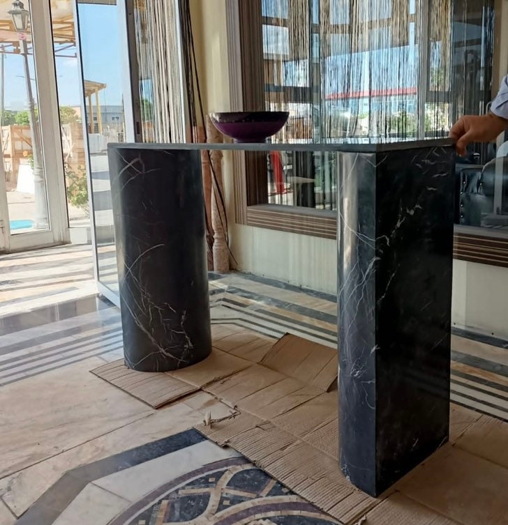 Nero Marquina Marble Console Table: Custom Order
