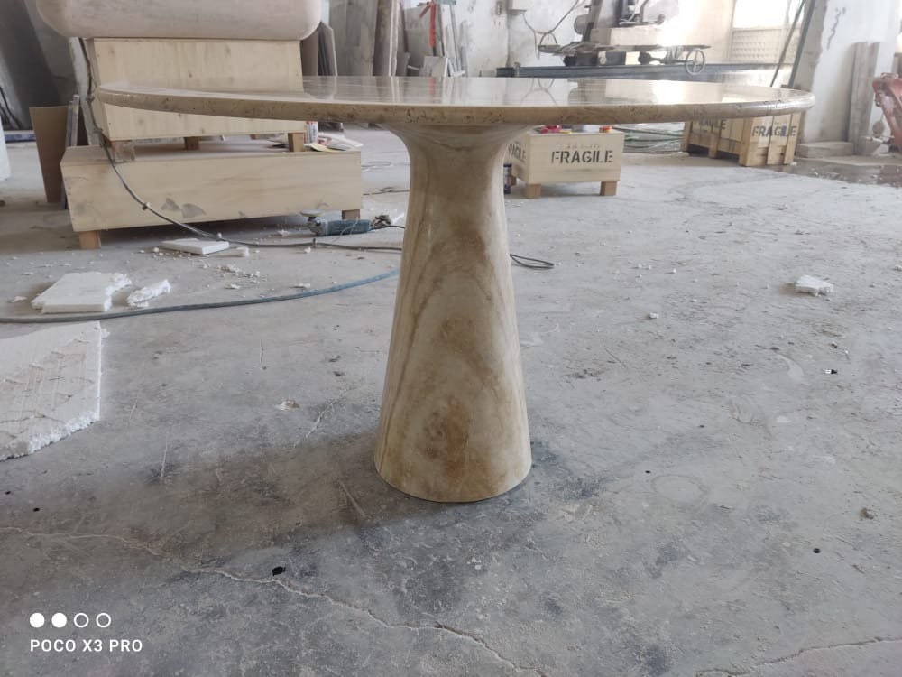 Round Travertine Coffee Table: Custom Order, 40" Diameter