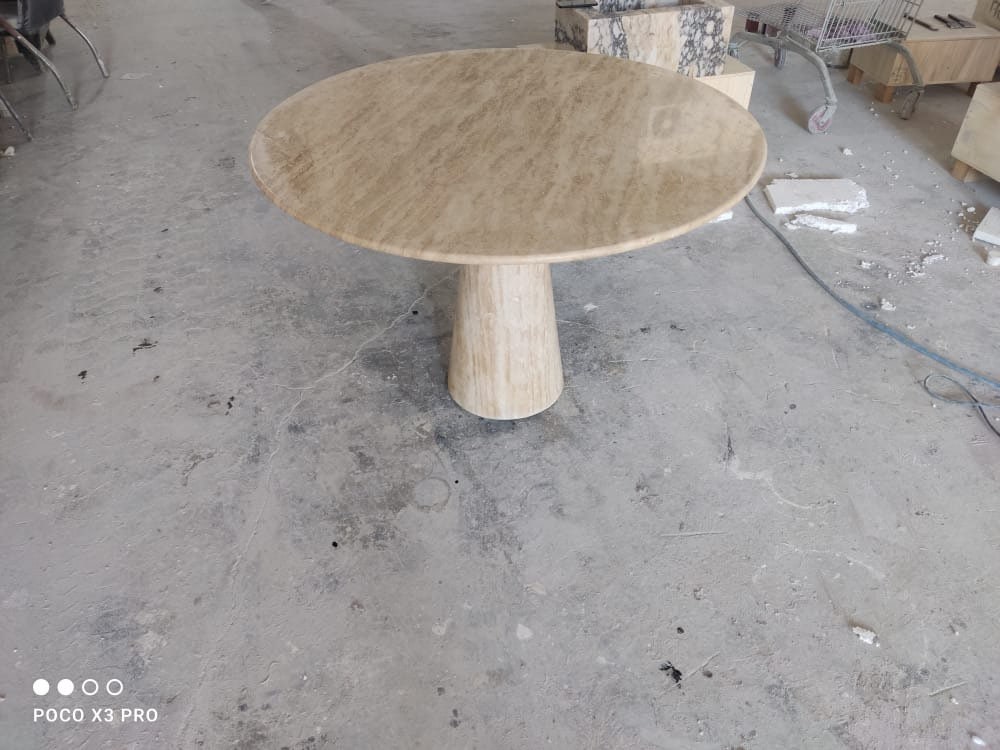 Round Travertine Coffee Table: Custom Order, 40" Diameter