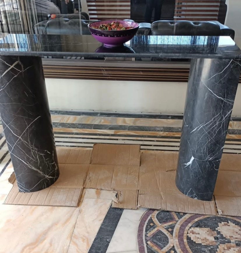 Nero Marquina Marble Console Table: Custom Order