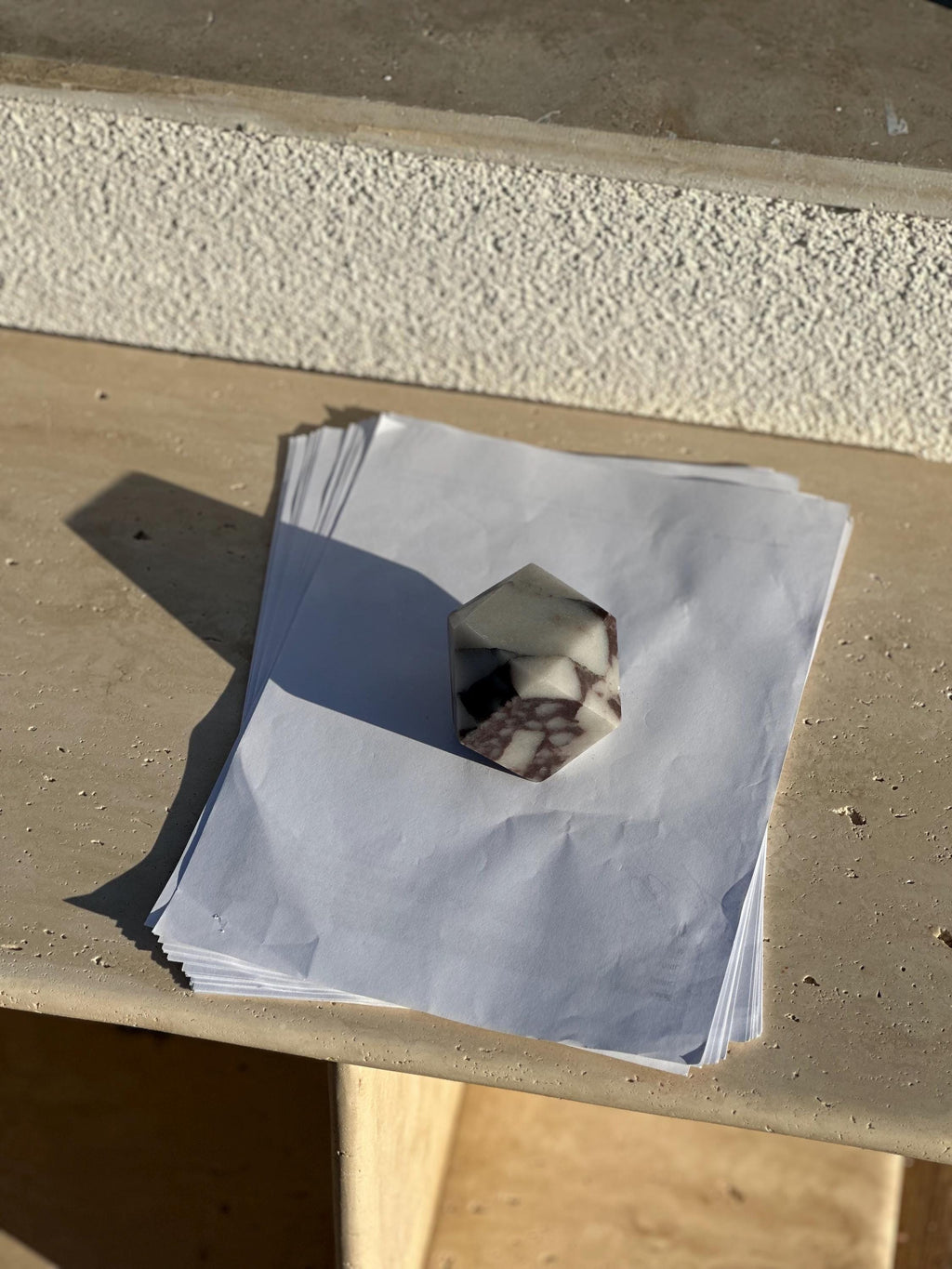 Handcrafted Marble Bookend: Natural Stone Paperweight Door Stopper