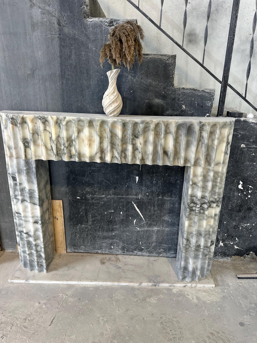 Handmade Calacatta Monet Marble Fireplace Mantel - Fully Customizable