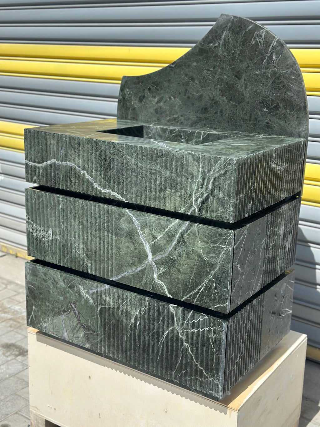Handmade Verde Green Marble Vanity Sink with Drawers
