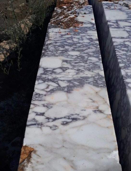 Calacatta Viola Marble Sink: Handmade Rectangle Wall Mount