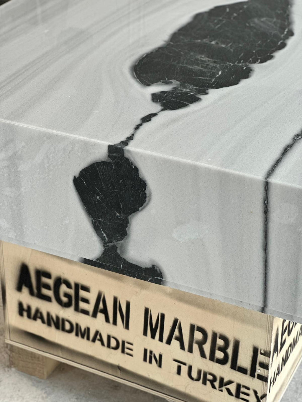 Panda Marble Coffee Table, Modern Side Table (48” X 48” X 18”