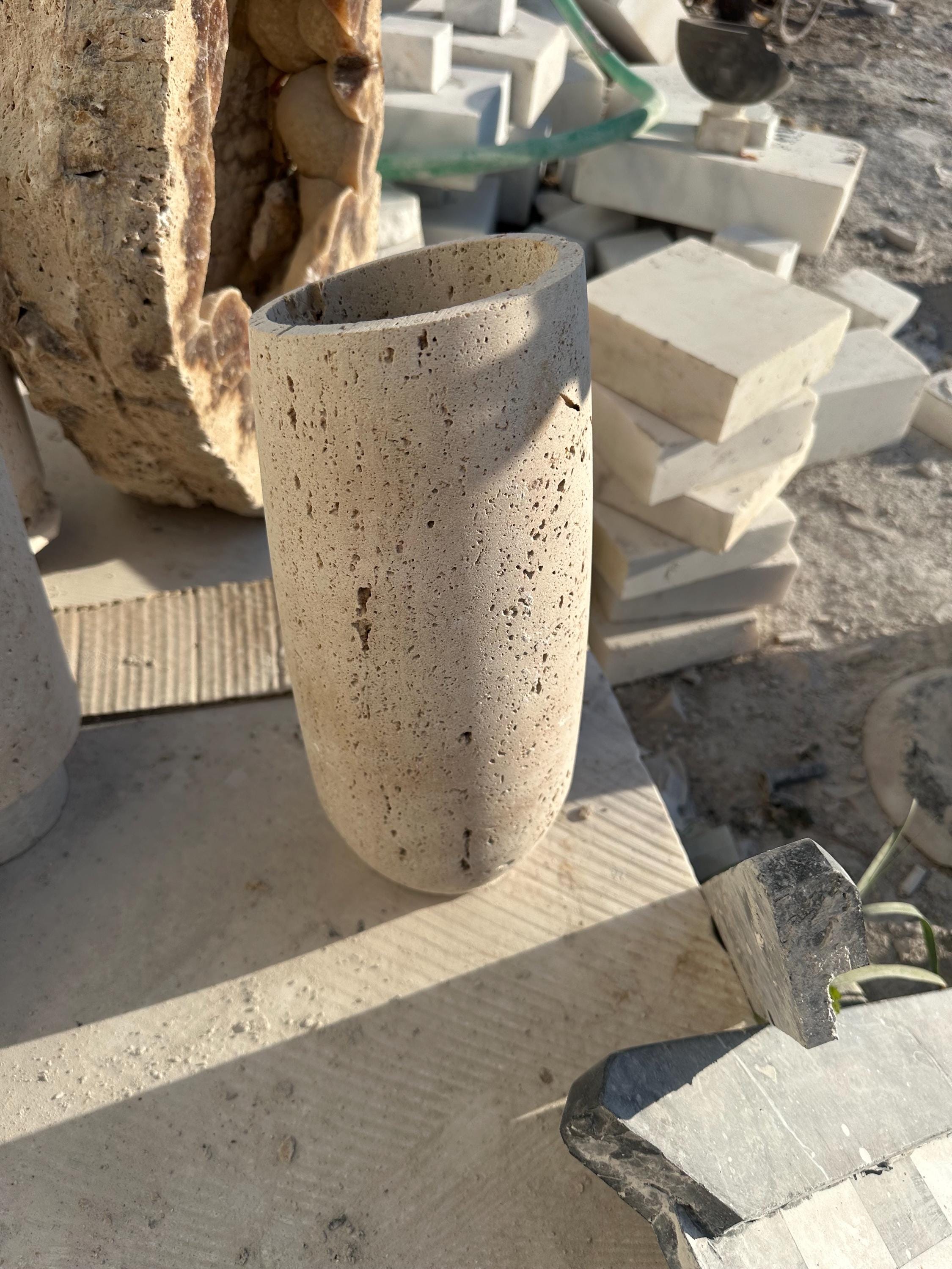 XLarge Calacatta Viola Marble Planter: Handmade Luxury Garden Vase