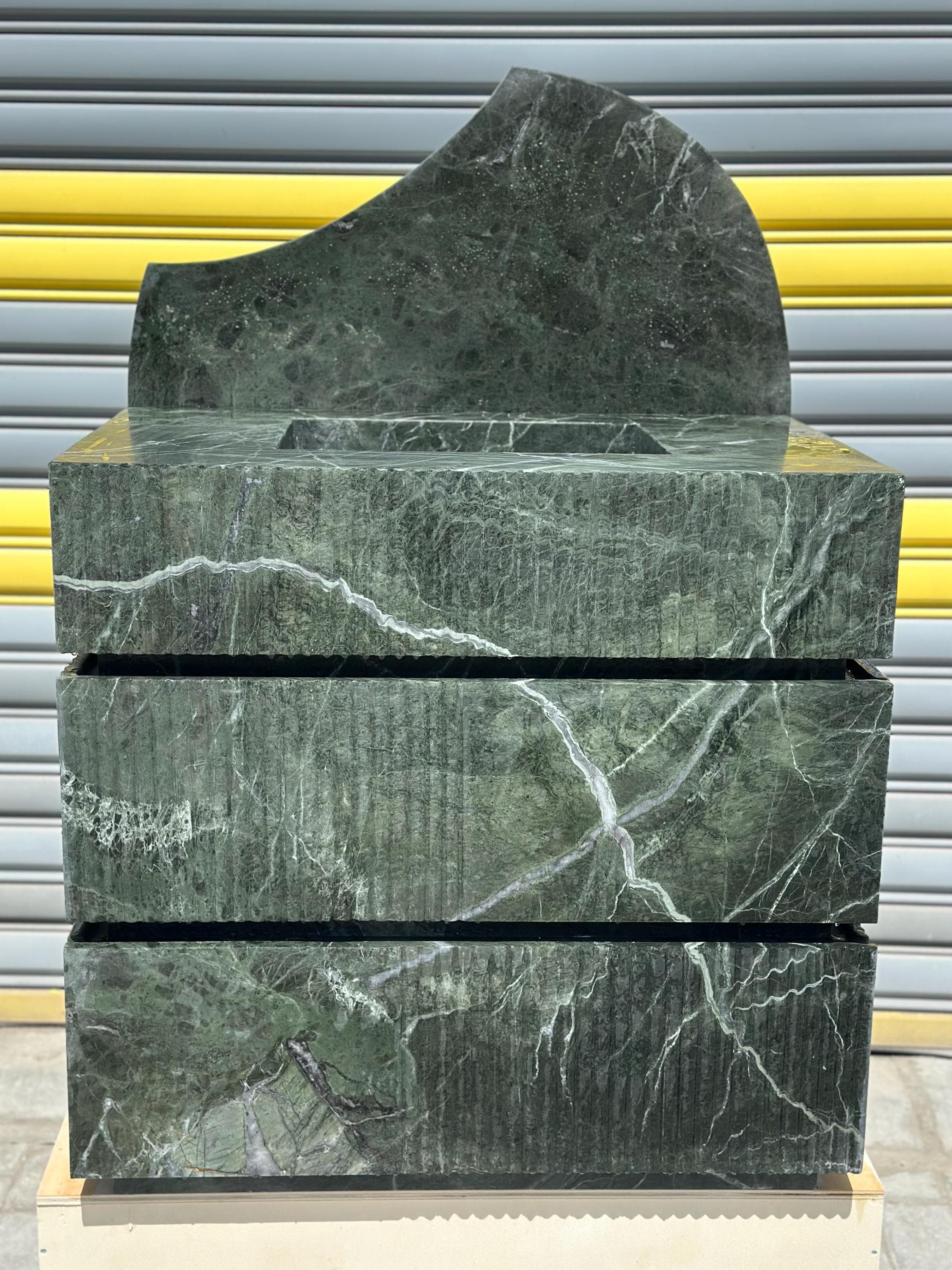 Handmade Verde Green Marble Vanity Sink with Drawers