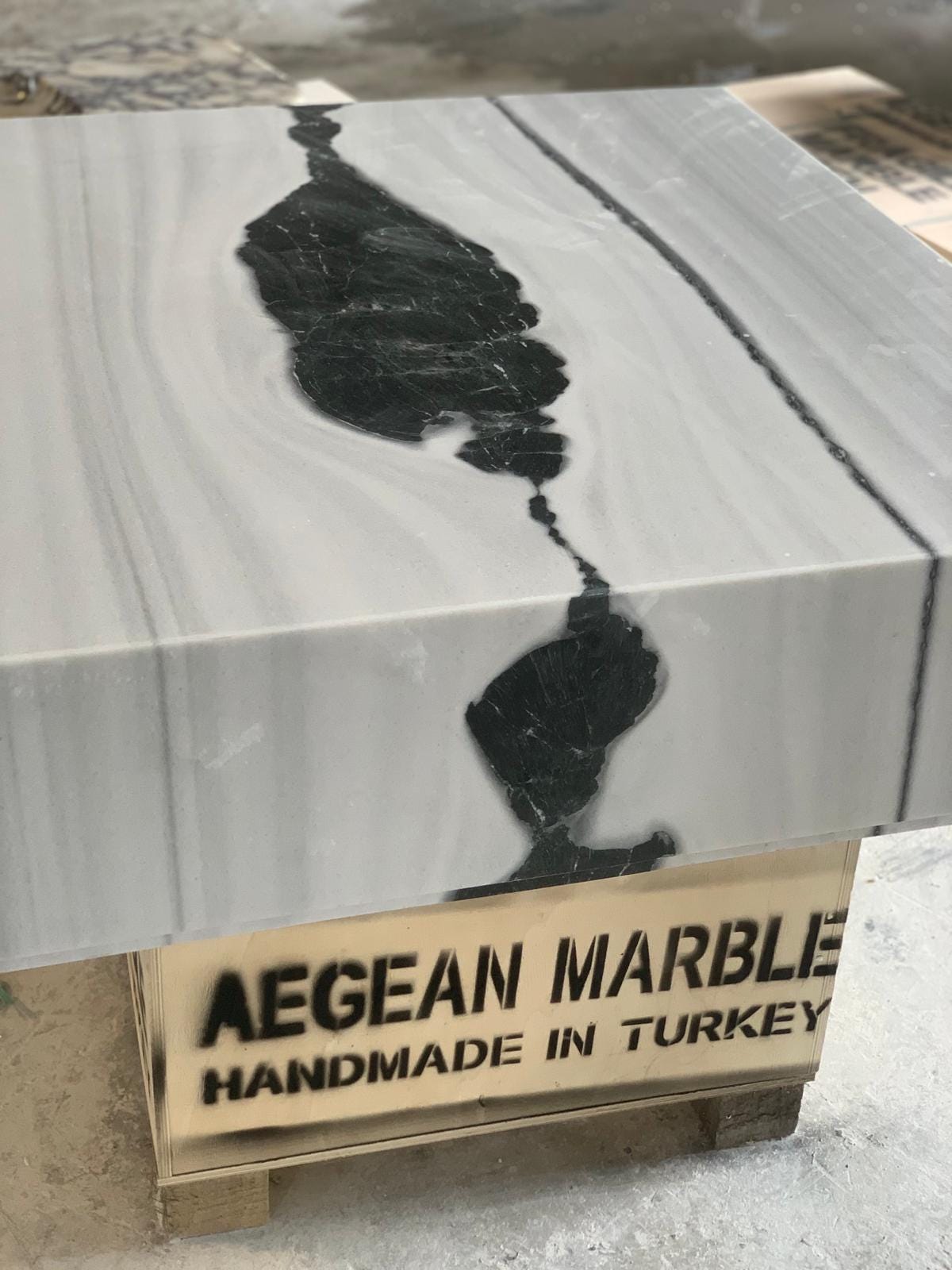 Panda Marble Coffee Table, Modern Side Table (48” X 48” X 18”