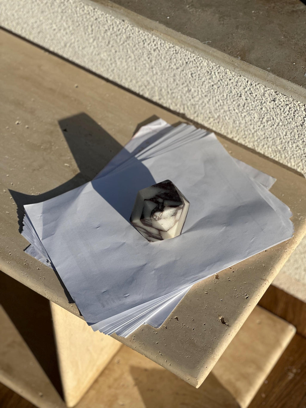 Handcrafted Marble Bookend: Natural Stone Paperweight Door Stopper
