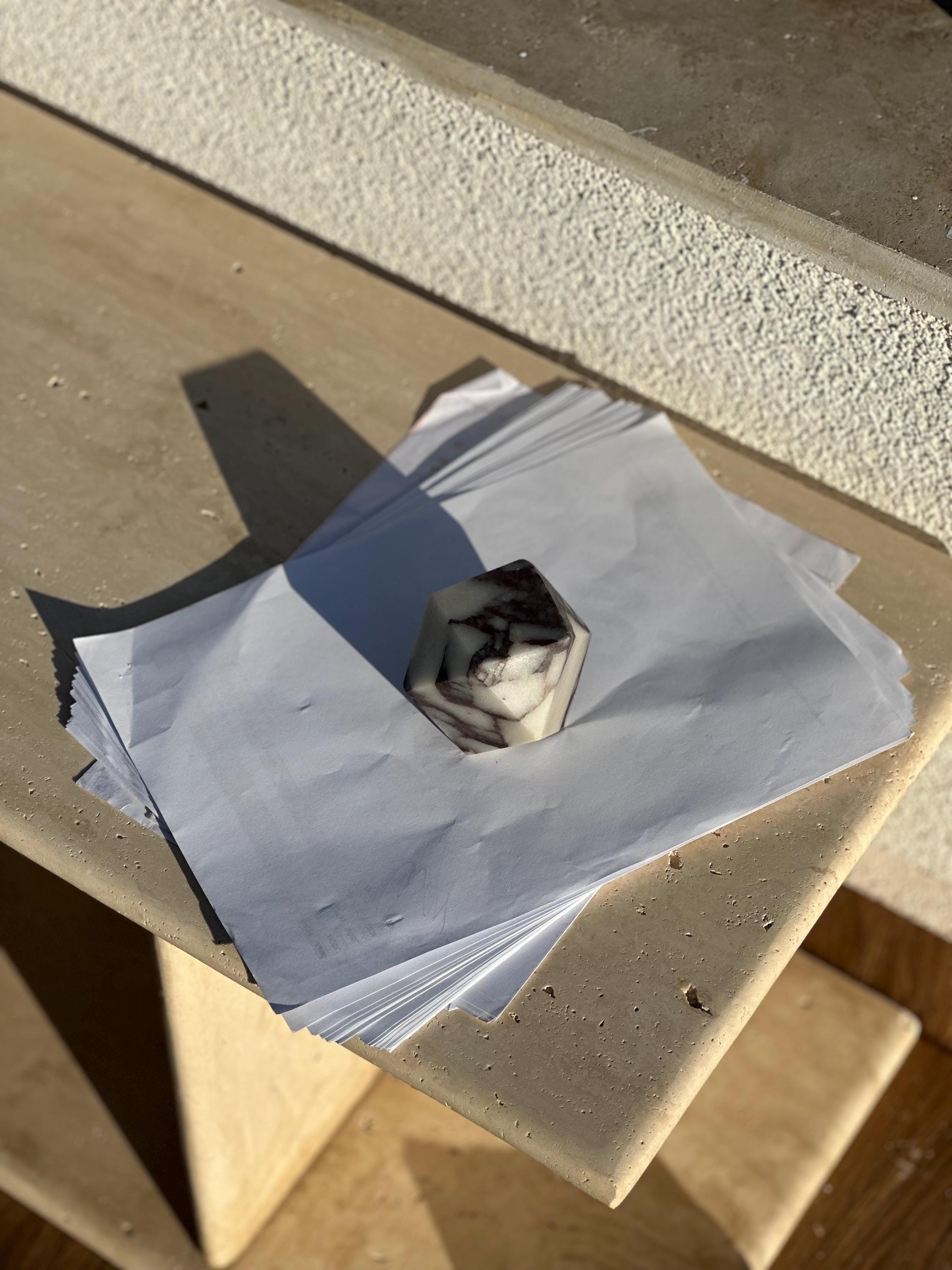 Handcrafted Marble Bookend: Natural Stone Paperweight Door Stopper