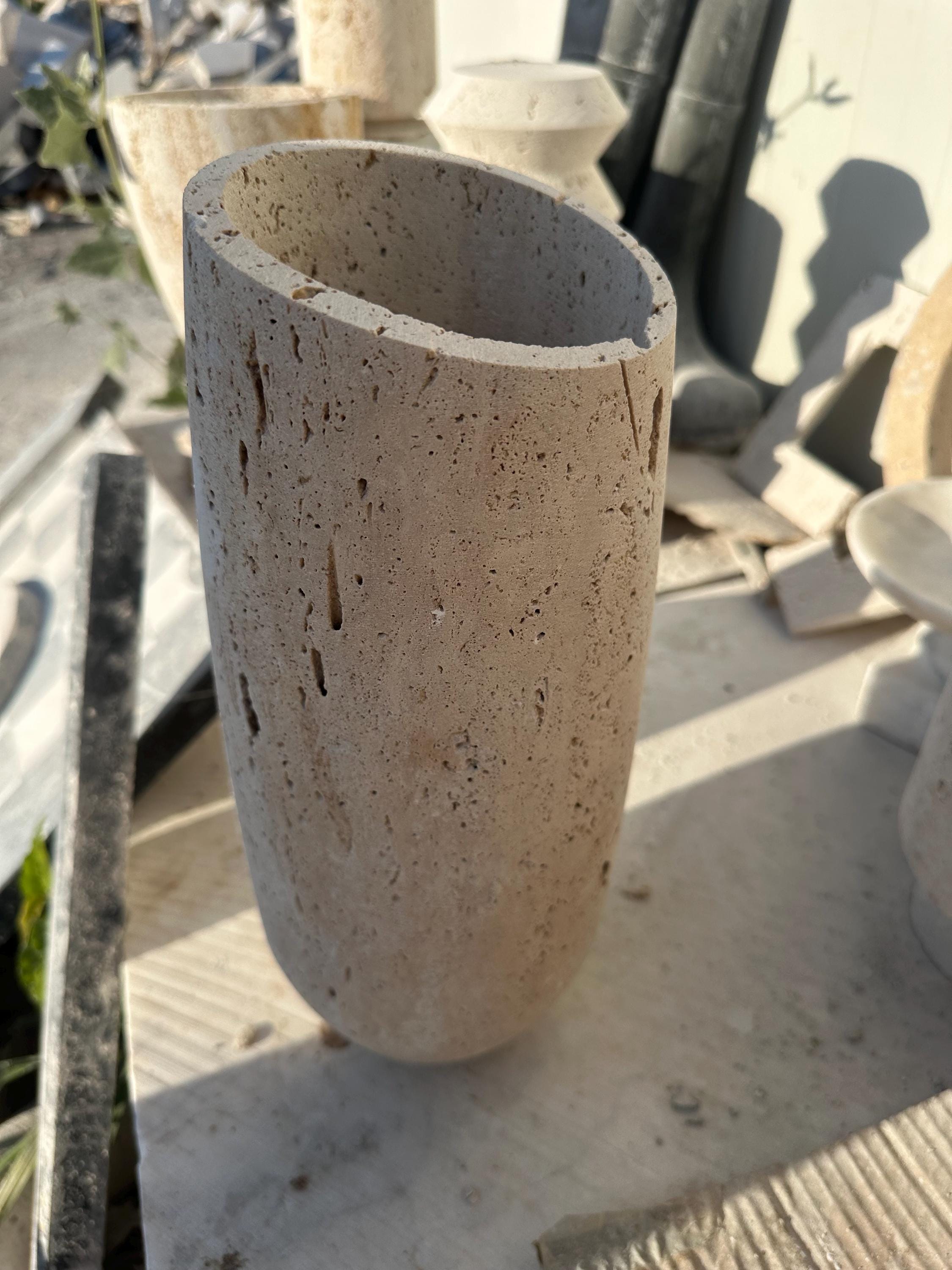 XLarge Calacatta Viola Marble Planter: Handmade Luxury Garden Vase