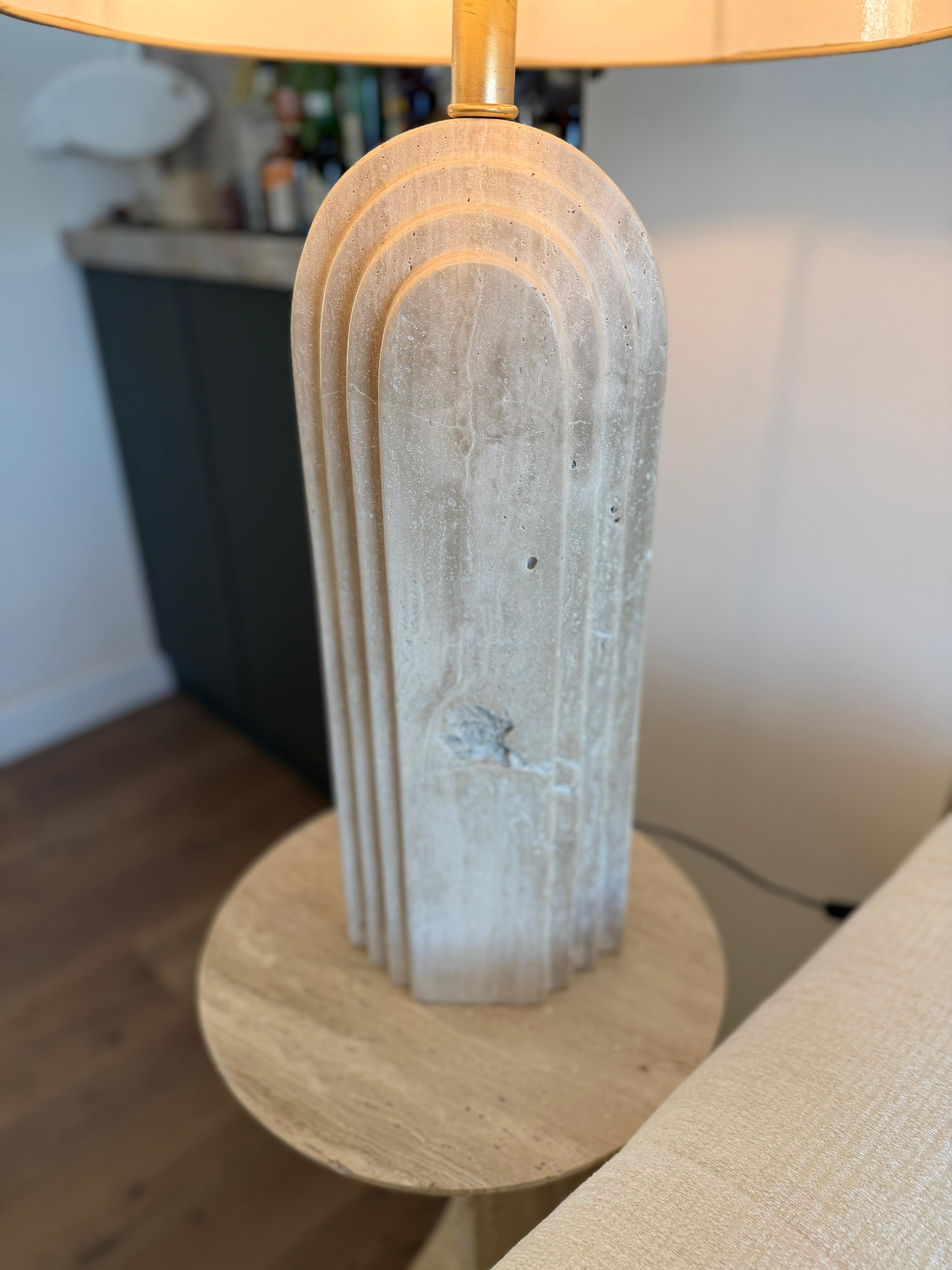 Handmade Travertine Marble Table Lamp – Natural Stone Lamp