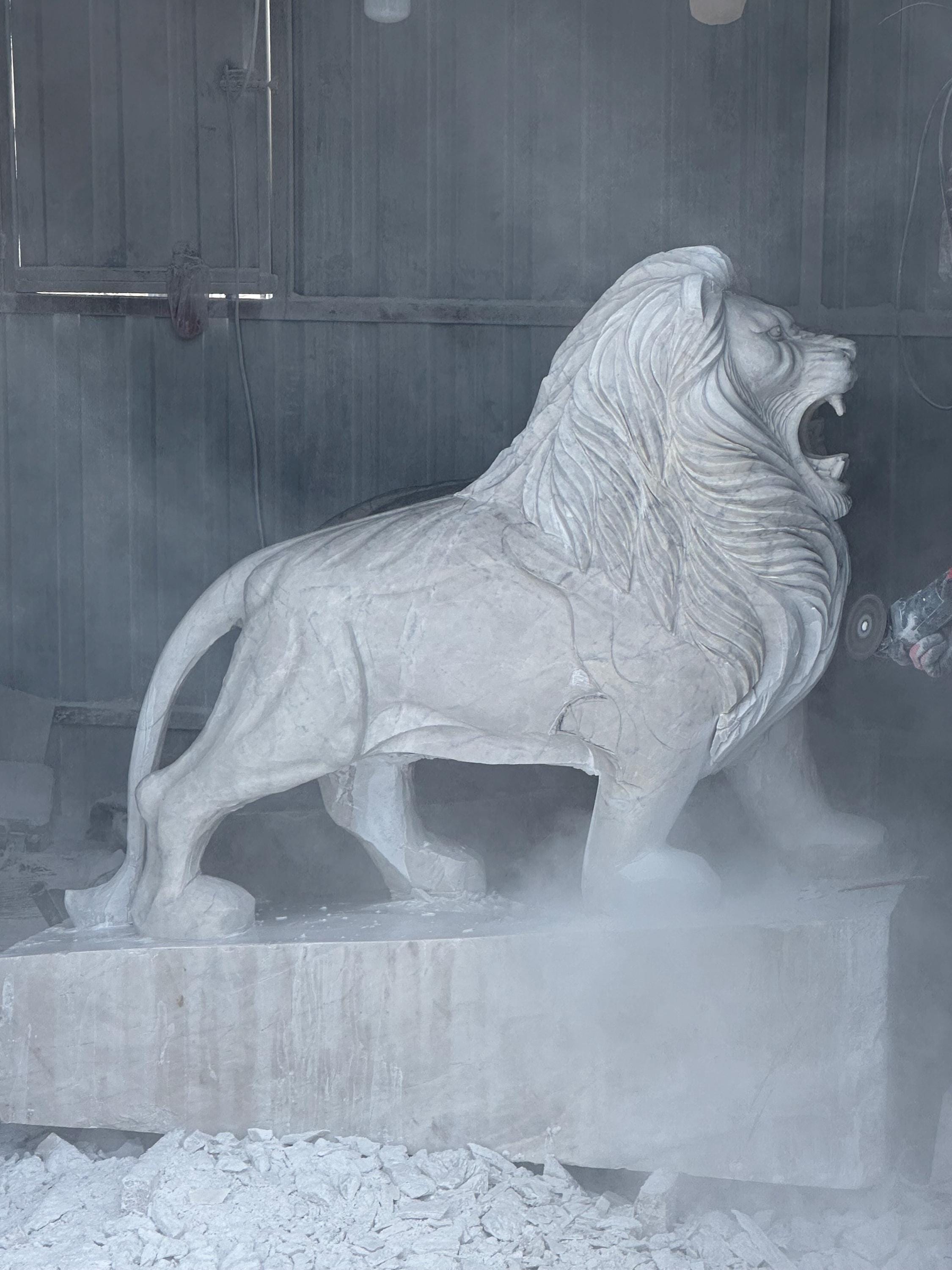 Handmade Marble Lion Statue - Custom Size