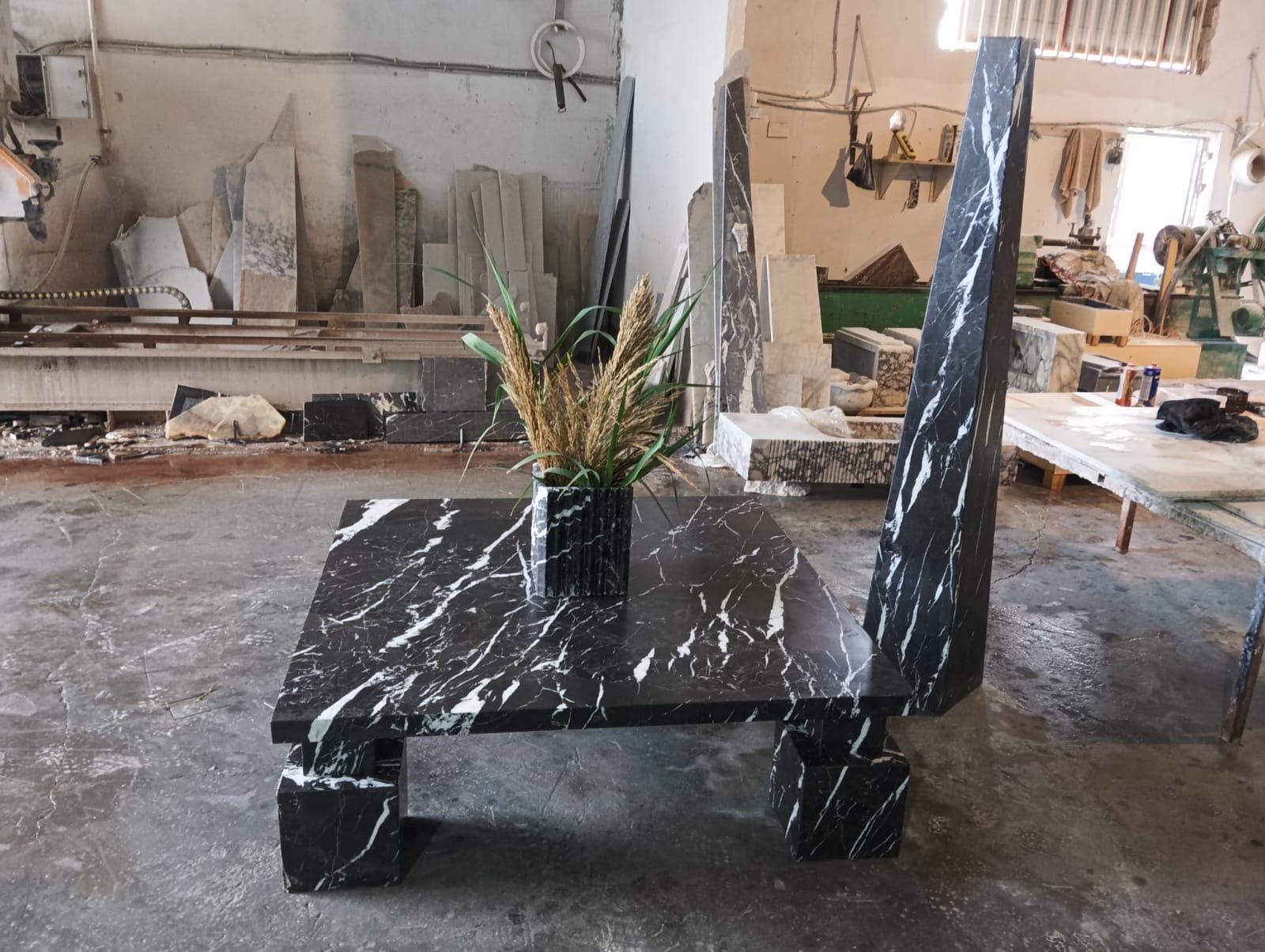 Handmade Marble Living Room Set, Coffee Table, Side Table, Dining Table, Vase, Floor lamp, Standing chandelier, Fireplace Mantel