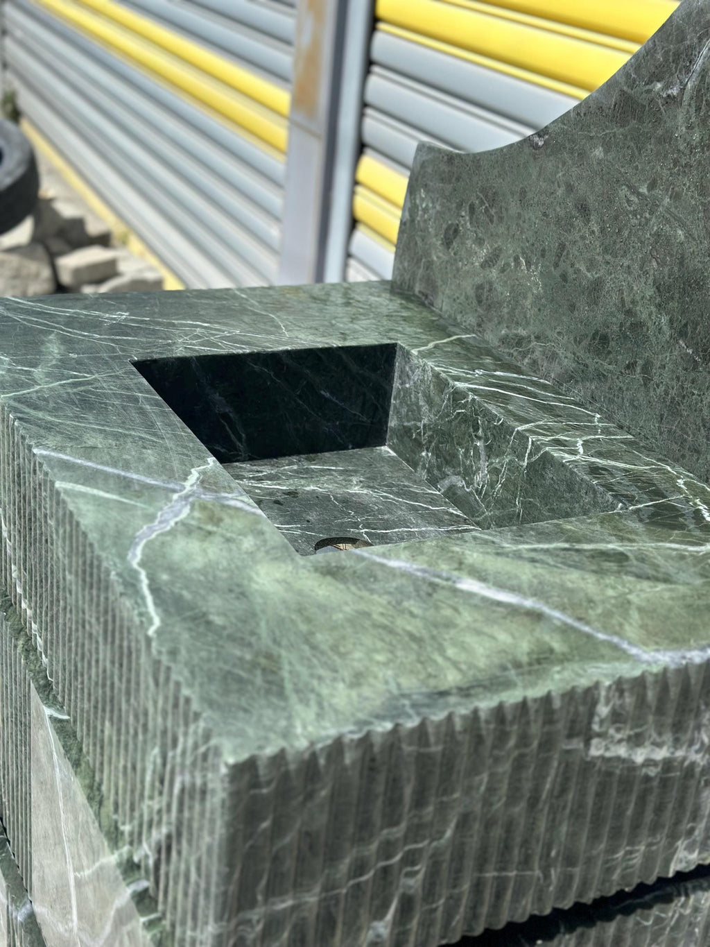 Handmade Verde Green Marble Vanity Sink with Drawers