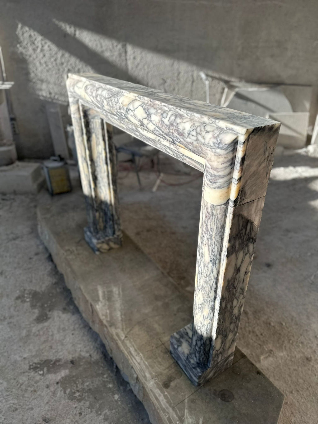 Hand Carved Calacatta Viola Marble Fireplace Mantel - Custom Order