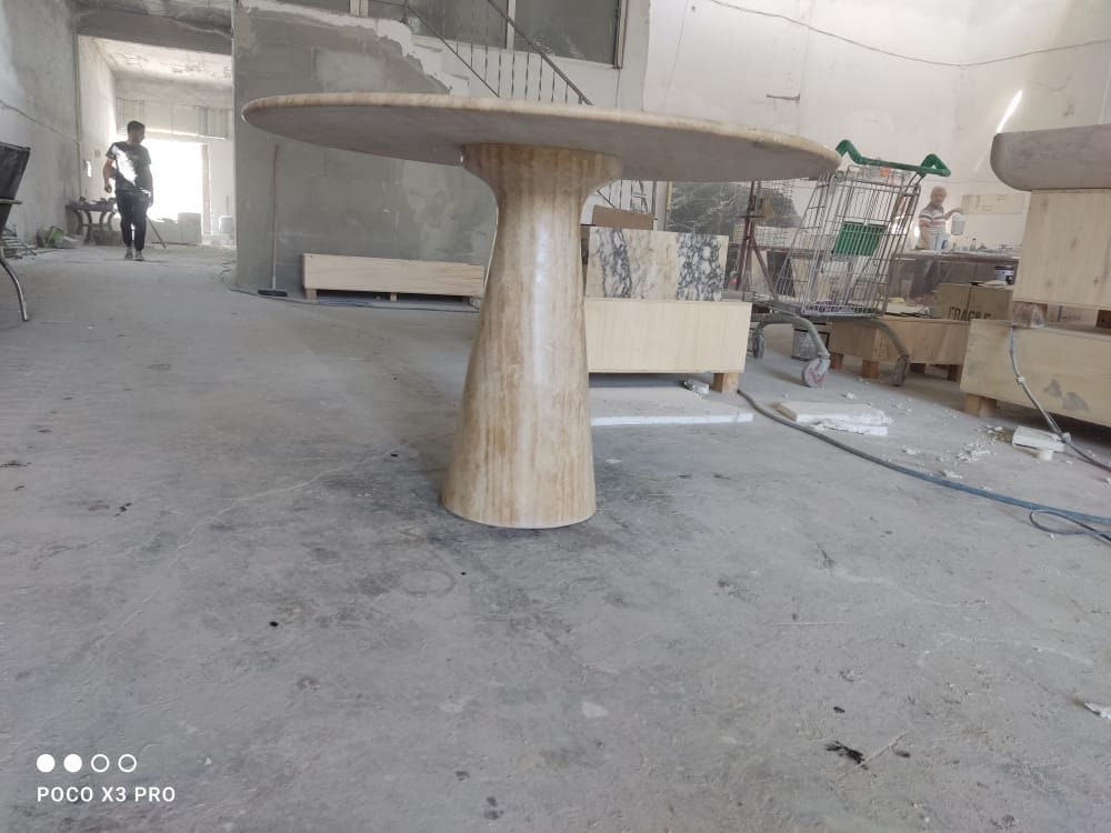 Round Travertine Coffee Table: Custom Order, 40" Diameter