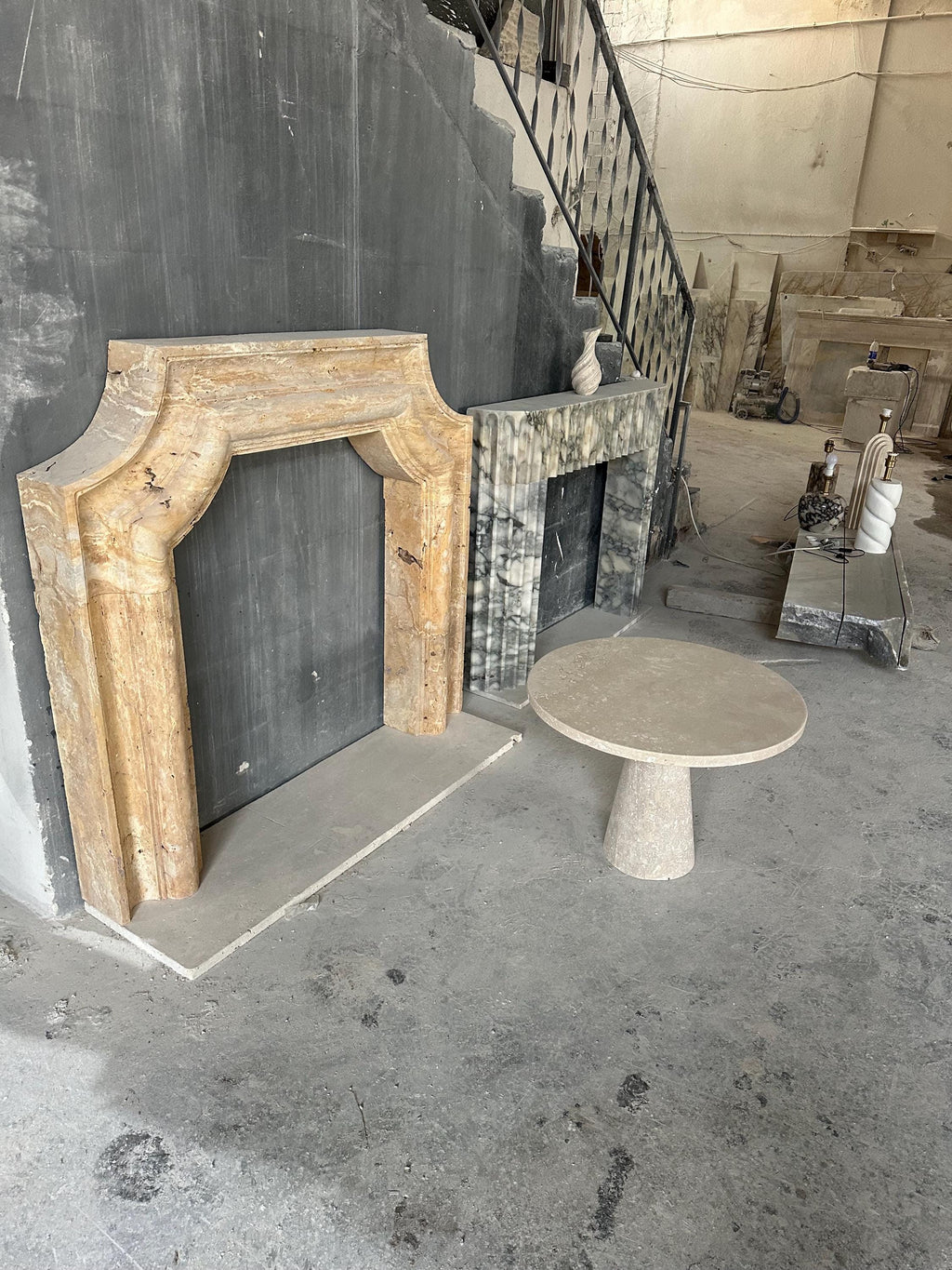 Fully Customizable, Handmade Travertine Fireplace Mantel: Natural Travertine Fireplace Surround