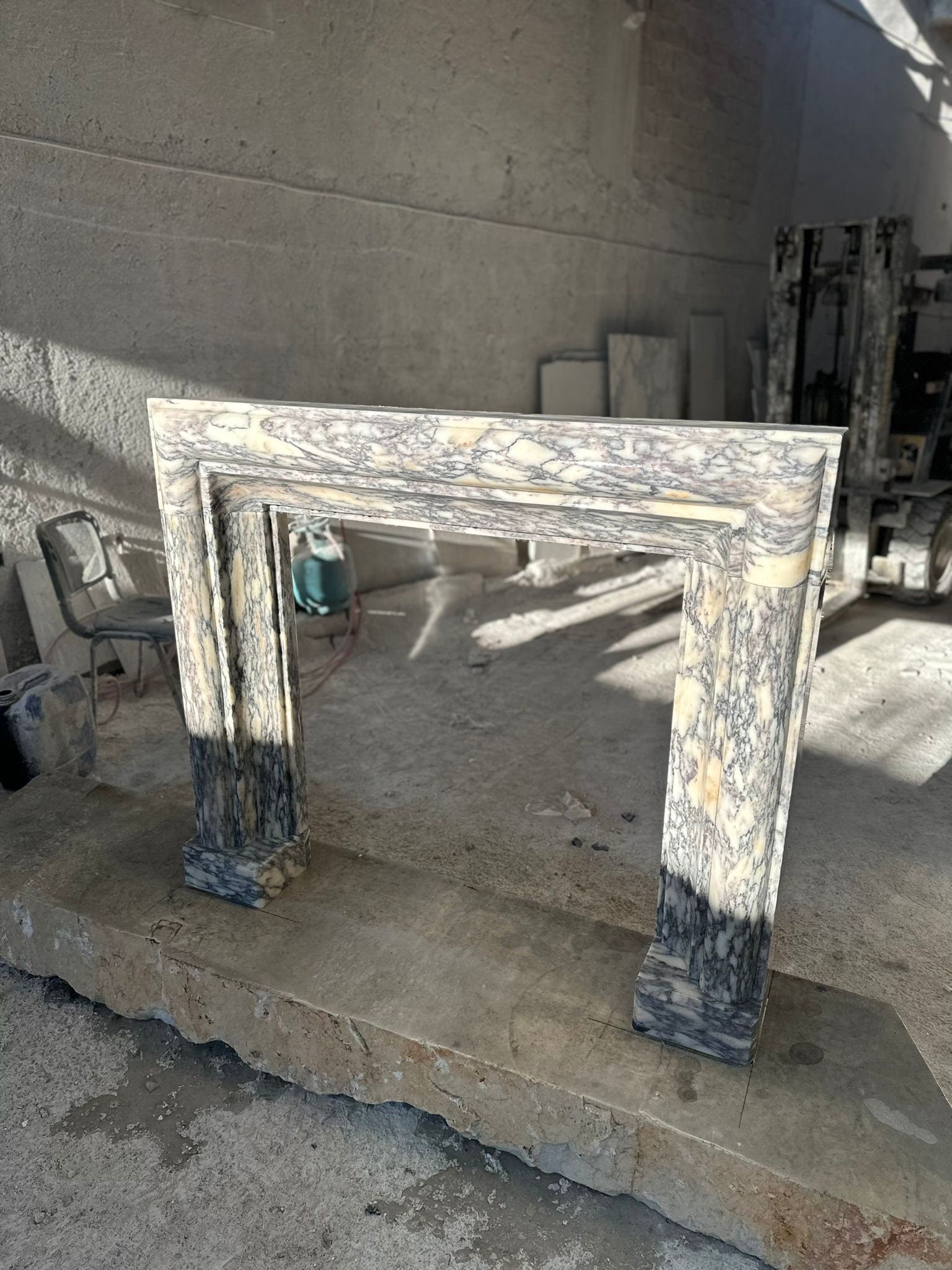 Hand Carved Calacatta Viola Marble Fireplace Mantel - Custom Order