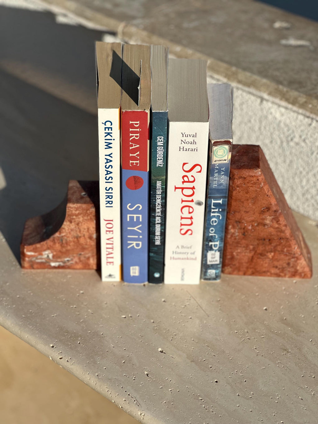 Handcrafted Marble Bookend: Natural Stone Paperweight Door Stopper