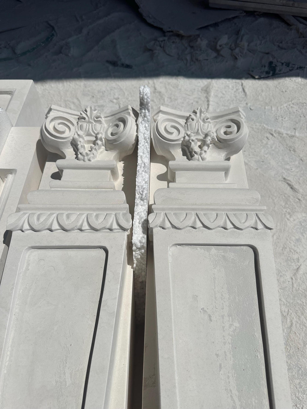 Handmade Limestone Fireplace Surround – French Style Carved Mantel – Customizable Natural Stone Architectural Piece